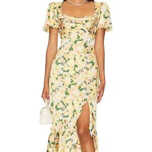 ASTR the Label - Dayanara Dress in Green & Yellow Floral